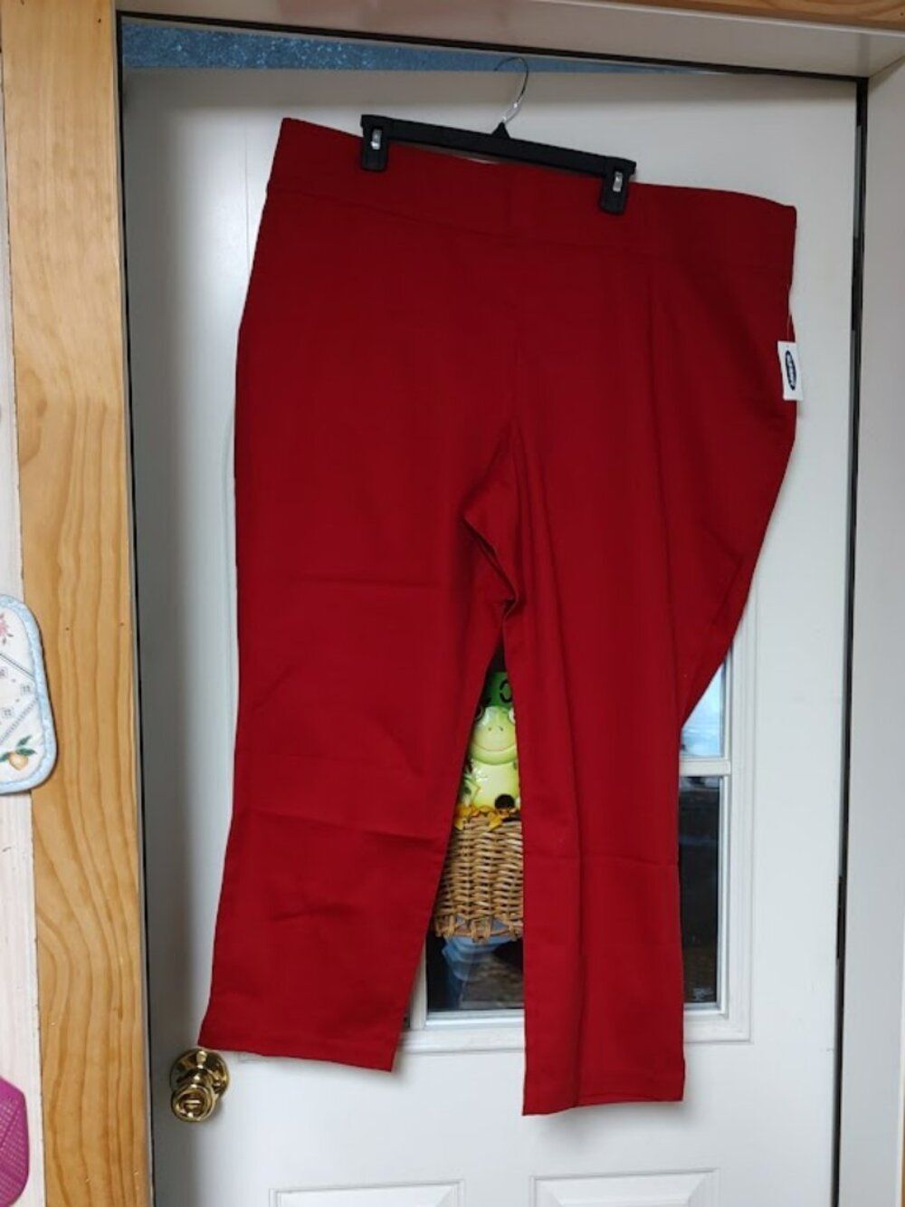 New Old Navy Red Ankle Pixie High Rise Pants Size Women's 24 Plus
